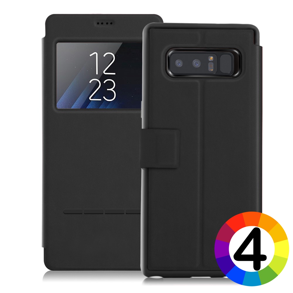 Samsung Galaxy Note 8 SM-N950 Window Кожен Калъф и Протектор