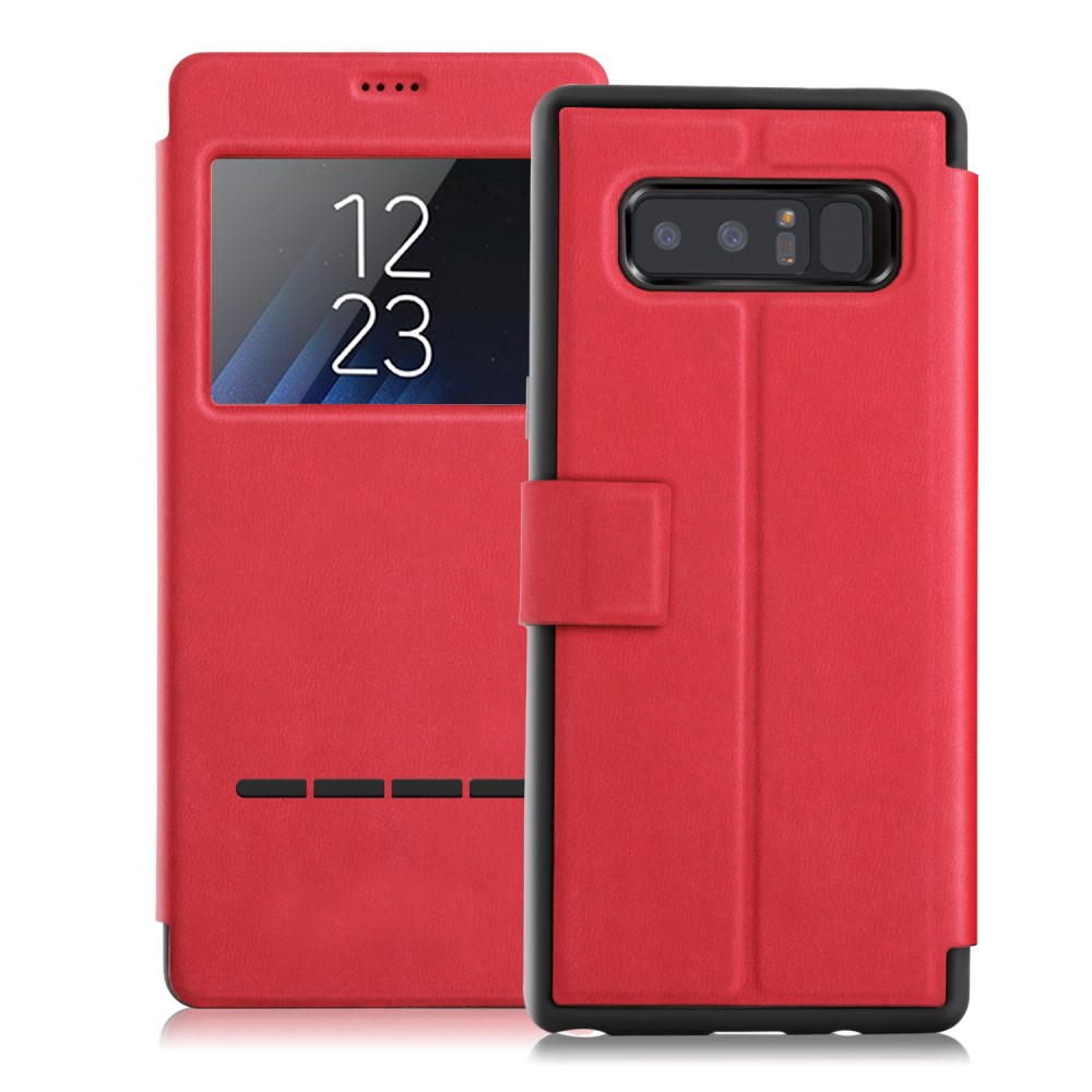 Samsung Galaxy Note 8 SM-N950 Window Кожен Калъф и Протектор