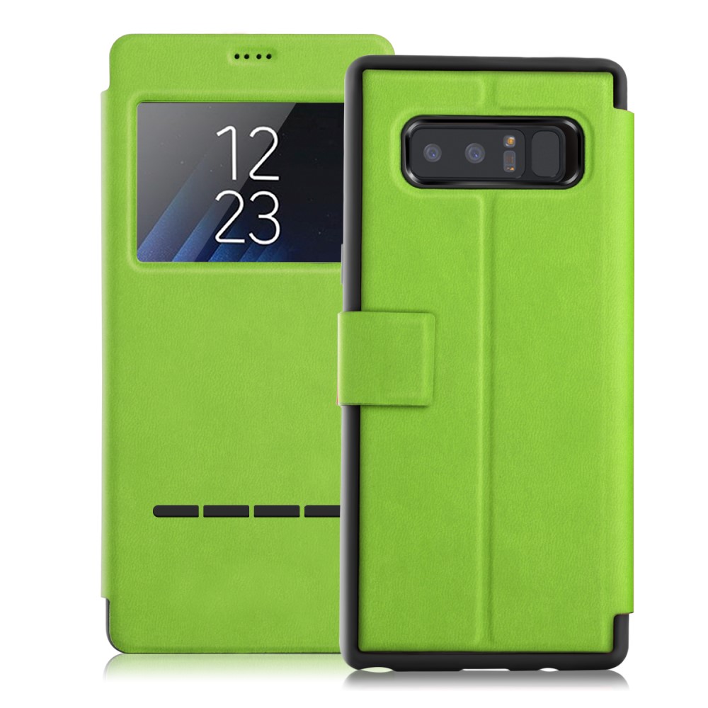 Samsung Galaxy Note 8 SM-N950 Window Кожен Калъф и Протектор