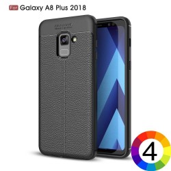 Samsung Galaxy A8 Plus (2018)  Удароустойчив Litchi Skin Калъф и Протектор
