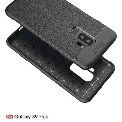 Samsung Galaxy S9 Plus G965 Удароустойчив Litchi Skin Калъф и Протектор