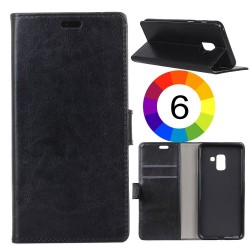 Samsung Galaxy A6 (2018) Magnetic Wallet Кожен Калъф и Протектор
