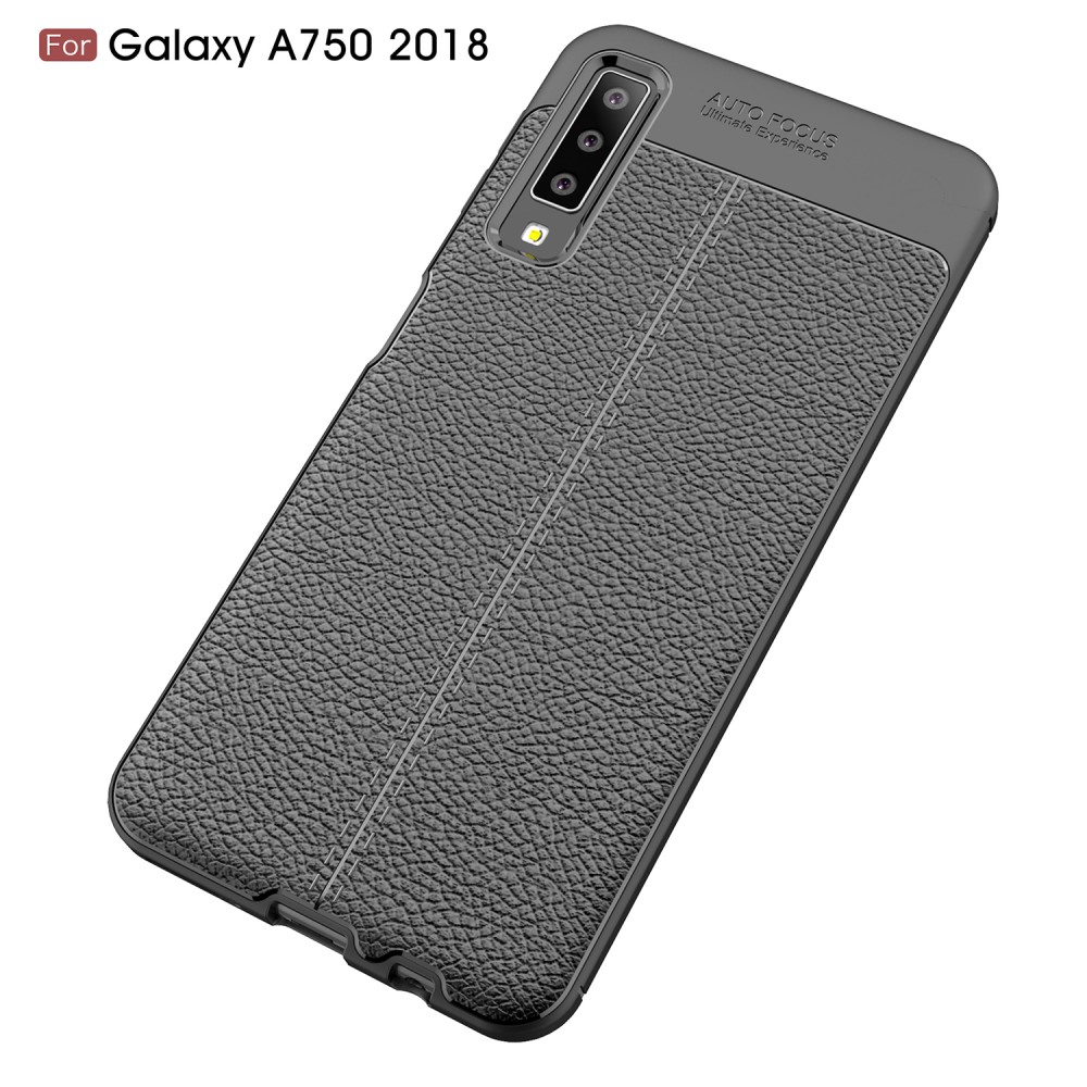 Samsung Galaxy A7 2018 Удароустойчив Litchi Skin Калъф и Протектор