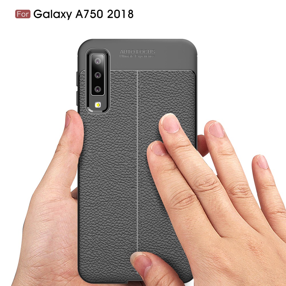 Samsung Galaxy A7 2018 Удароустойчив Litchi Skin Калъф и Протектор