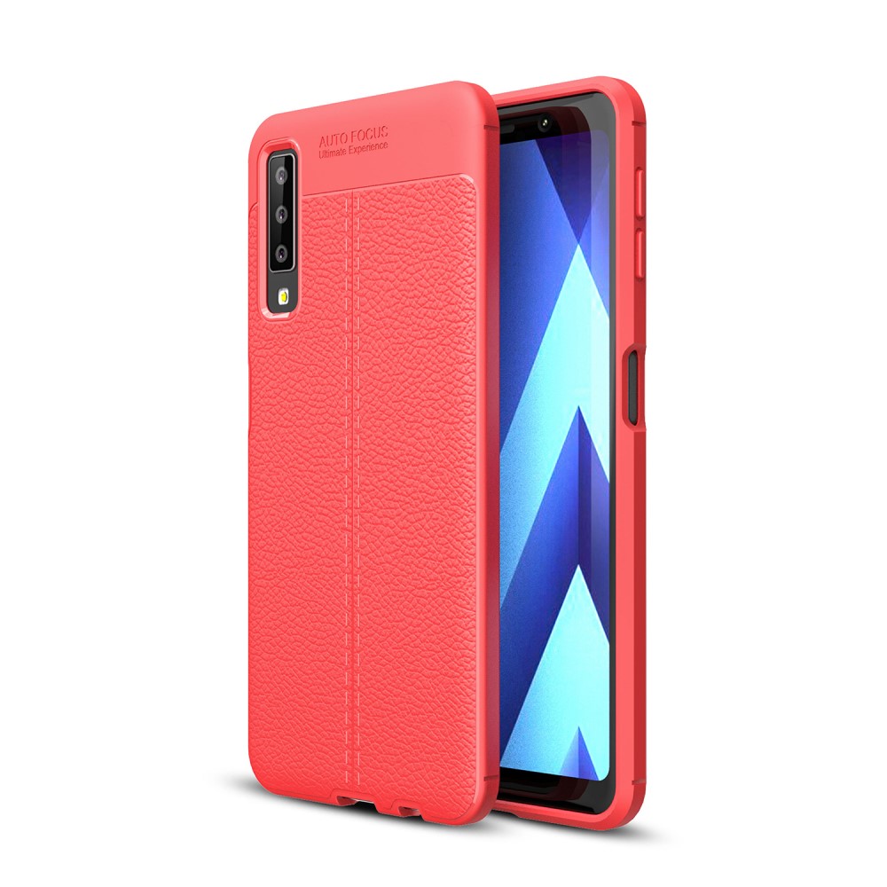 Samsung Galaxy A7 2018 Удароустойчив Litchi Skin Калъф и Протектор
