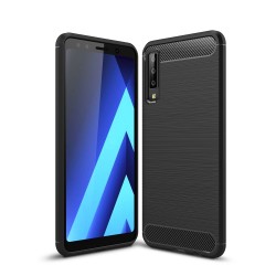 Samsung Galaxy A7 2018 Удароустойчив Carbon Fiber Калъф и Протектор