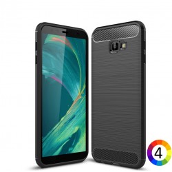 Samsung Galaxy J4+ / J4 Plus Удароустойчив Carbon Fiber Калъф и Протектор