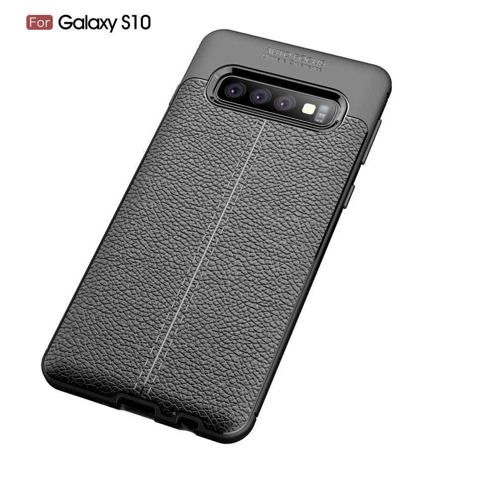Samsung Galaxy S10  Удароустойчив Litchi Skin Калъф и Протектор