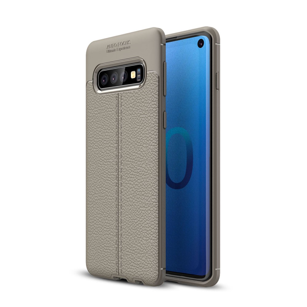 Samsung Galaxy S10  Удароустойчив Litchi Skin Калъф и Протектор
