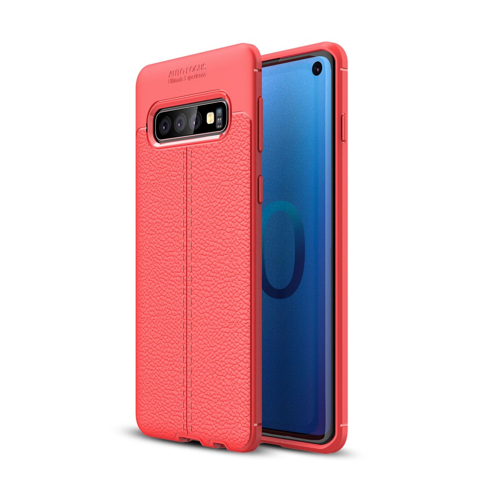Samsung Galaxy S10  Удароустойчив Litchi Skin Калъф и Протектор