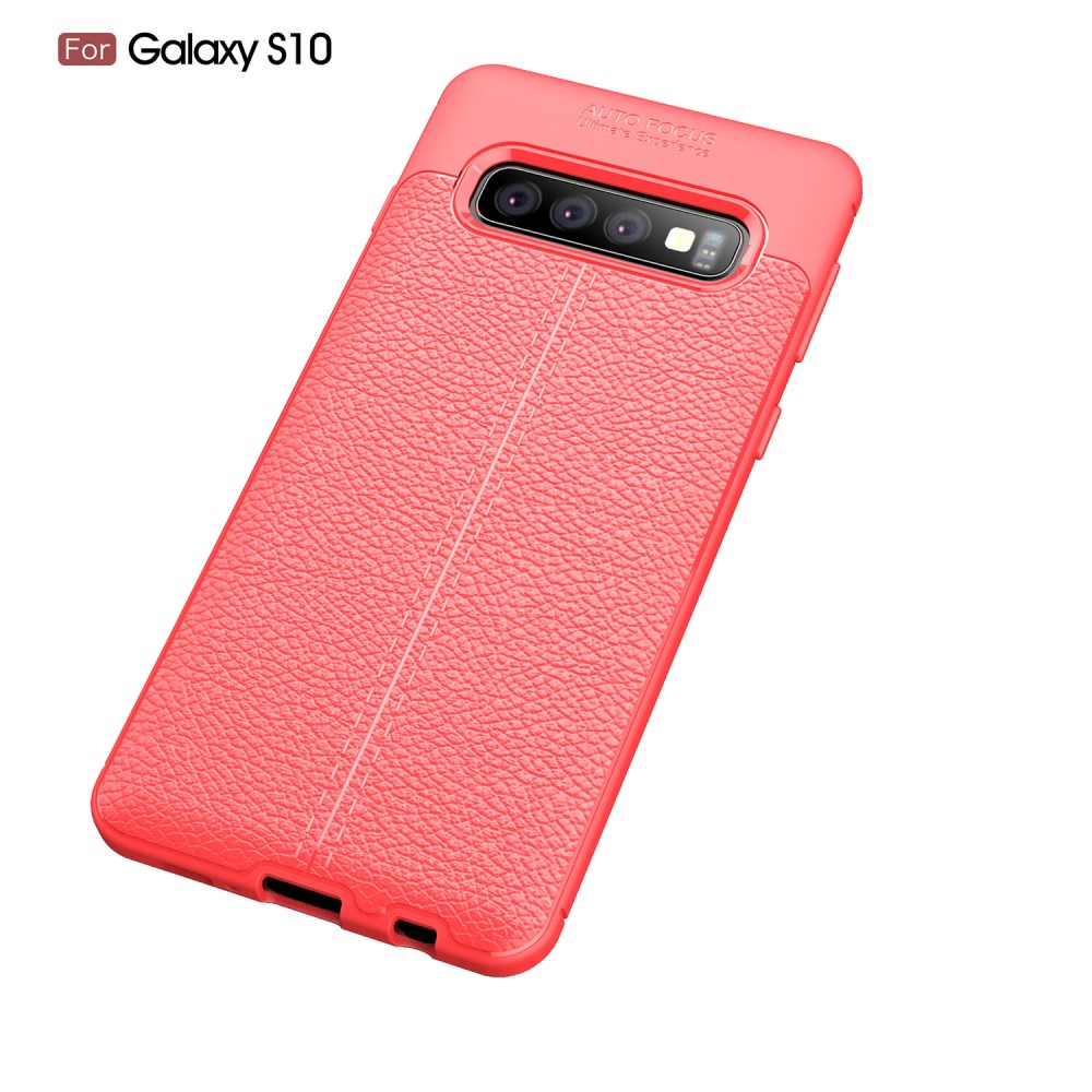 Samsung Galaxy S10  Удароустойчив Litchi Skin Калъф и Протектор