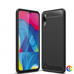 Samsung Galaxy M10 Удароустойчив Carbon Fiber Калъф и Протектор
