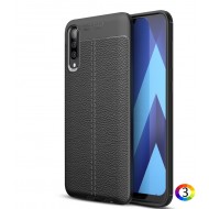 Samsung Galaxy A70 Удароустойчив Litchi Skin Калъф и Протектор