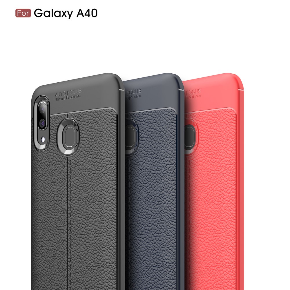 Samsung Galaxy A40  Удароустойчив Litchi Skin Калъф и Протектор