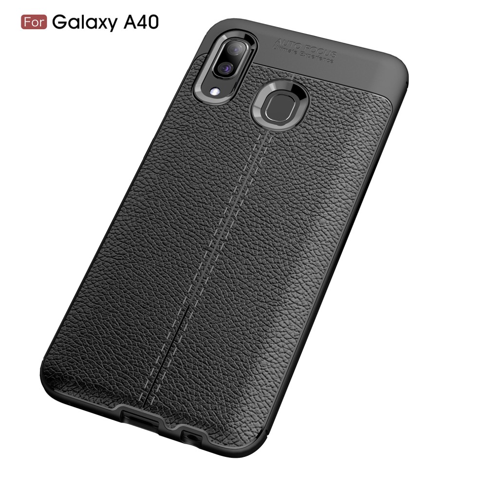 Samsung Galaxy A40  Удароустойчив Litchi Skin Калъф и Протектор