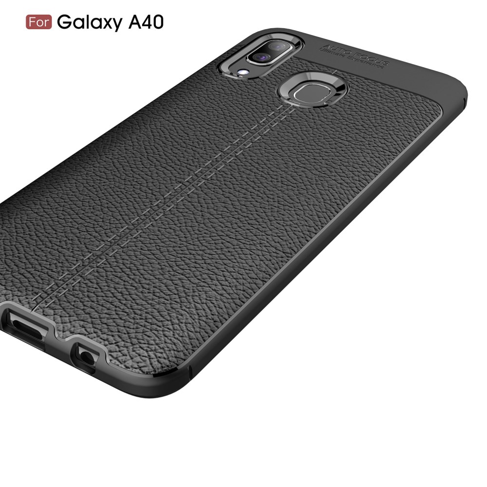Samsung Galaxy A40  Удароустойчив Litchi Skin Калъф и Протектор