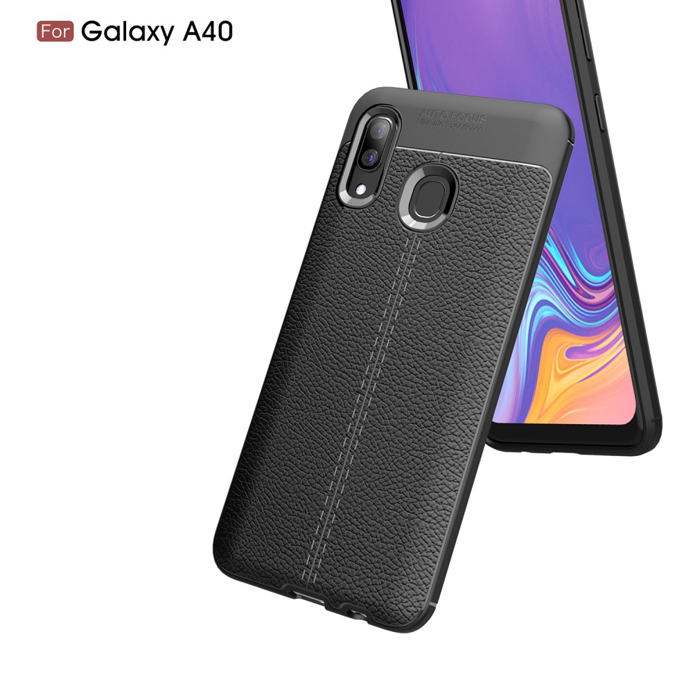 Samsung Galaxy A40  Удароустойчив Litchi Skin Калъф и Протектор