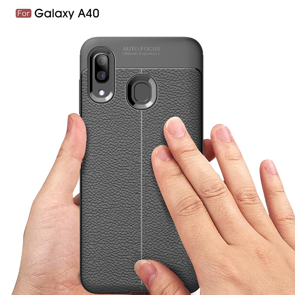 Samsung Galaxy A40  Удароустойчив Litchi Skin Калъф и Протектор