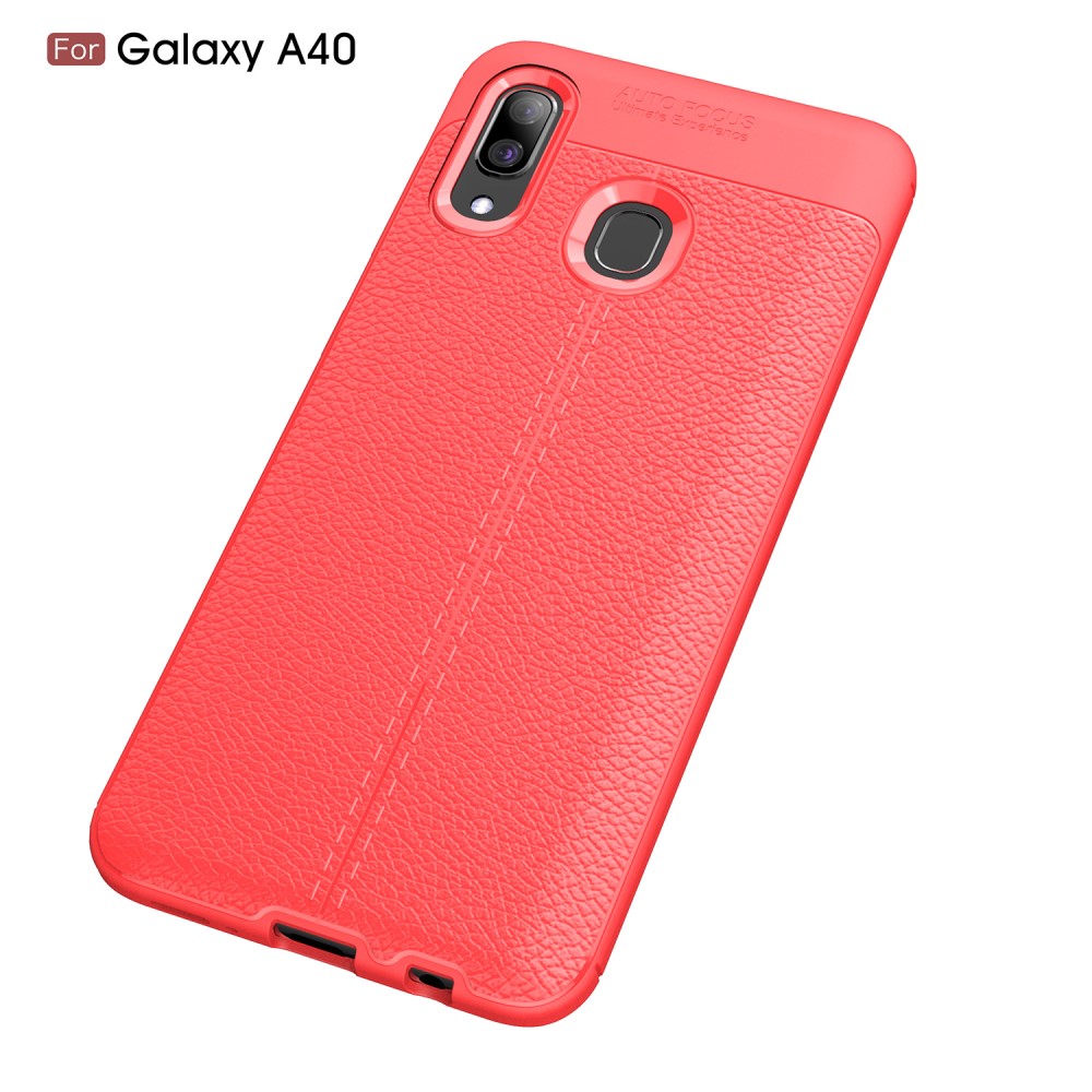 Samsung Galaxy A40  Удароустойчив Litchi Skin Калъф и Протектор