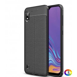 Samsung Galaxy A10 Удароустойчив Litchi Skin Калъф и Протектор