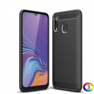 Samsung Galaxy A40 Удароустойчив Carbon Fiber Калъф и Протектор