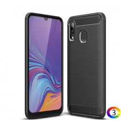 Samsung Galaxy A40 Удароустойчив Carbon Fiber Калъф и Протектор
