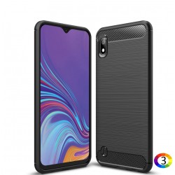 Samsung Galaxy A10 Удароустойчив Carbon Fiber Калъф и Протектор