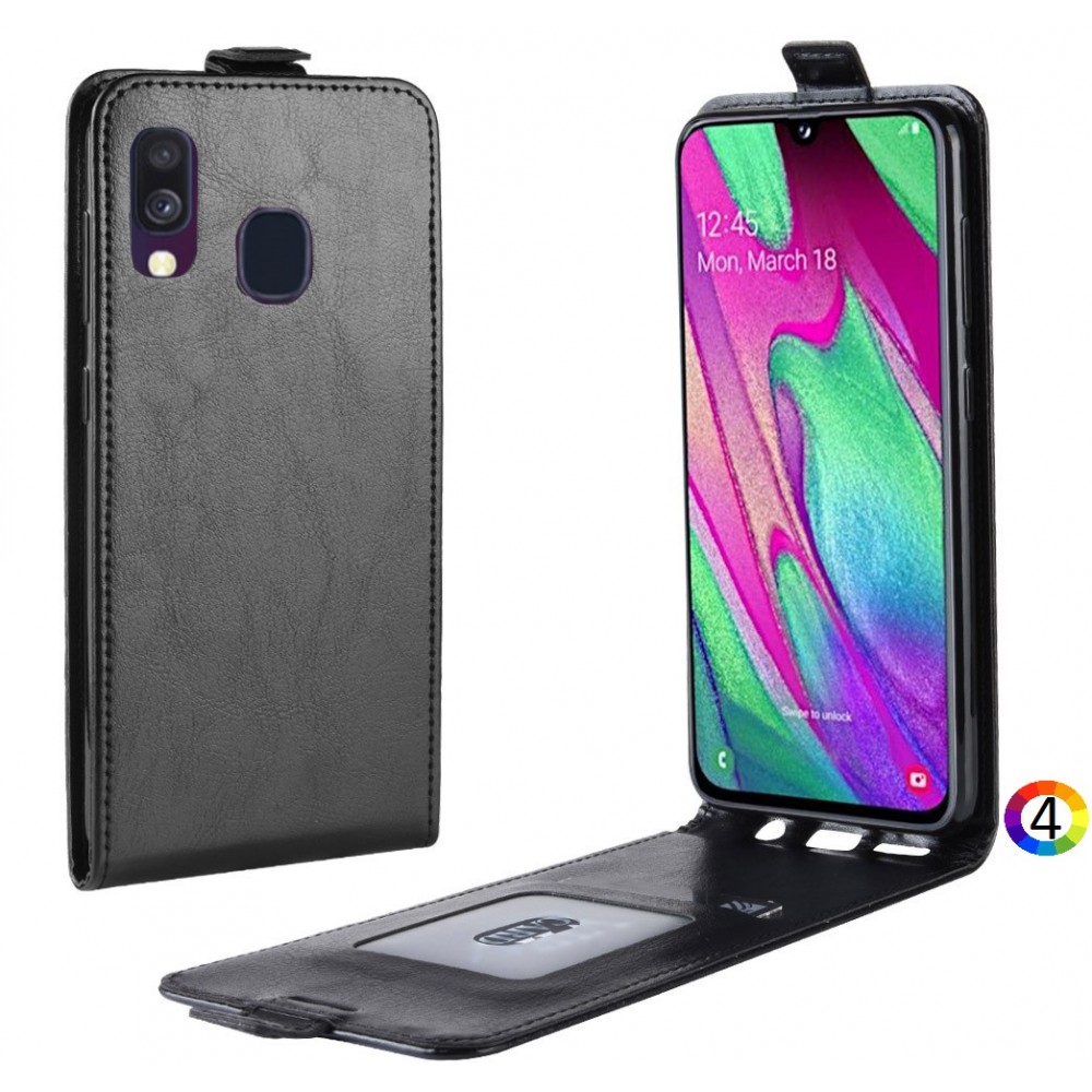 Samsung Galaxy A40 Flip3 Кожен Калъф и Скрийн Протектор