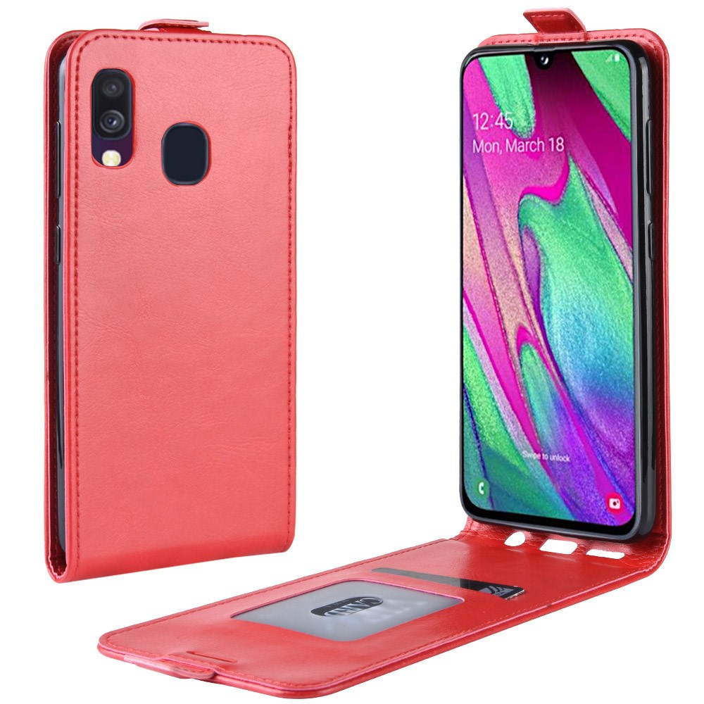 Samsung Galaxy A40 Flip3 Кожен Калъф и Скрийн Протектор