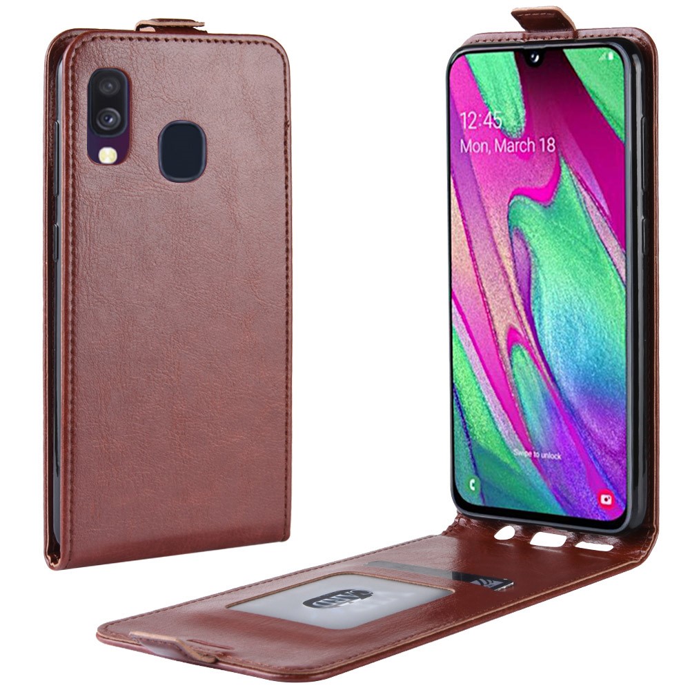 Samsung Galaxy A40 Flip3 Кожен Калъф и Скрийн Протектор