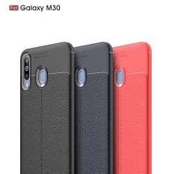 Samsung Galaxy M30  Удароустойчив Litchi Skin Калъф и Протектор