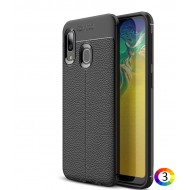 Samsung Galaxy A20e  Удароустойчив Litchi Skin Калъф и Протектор