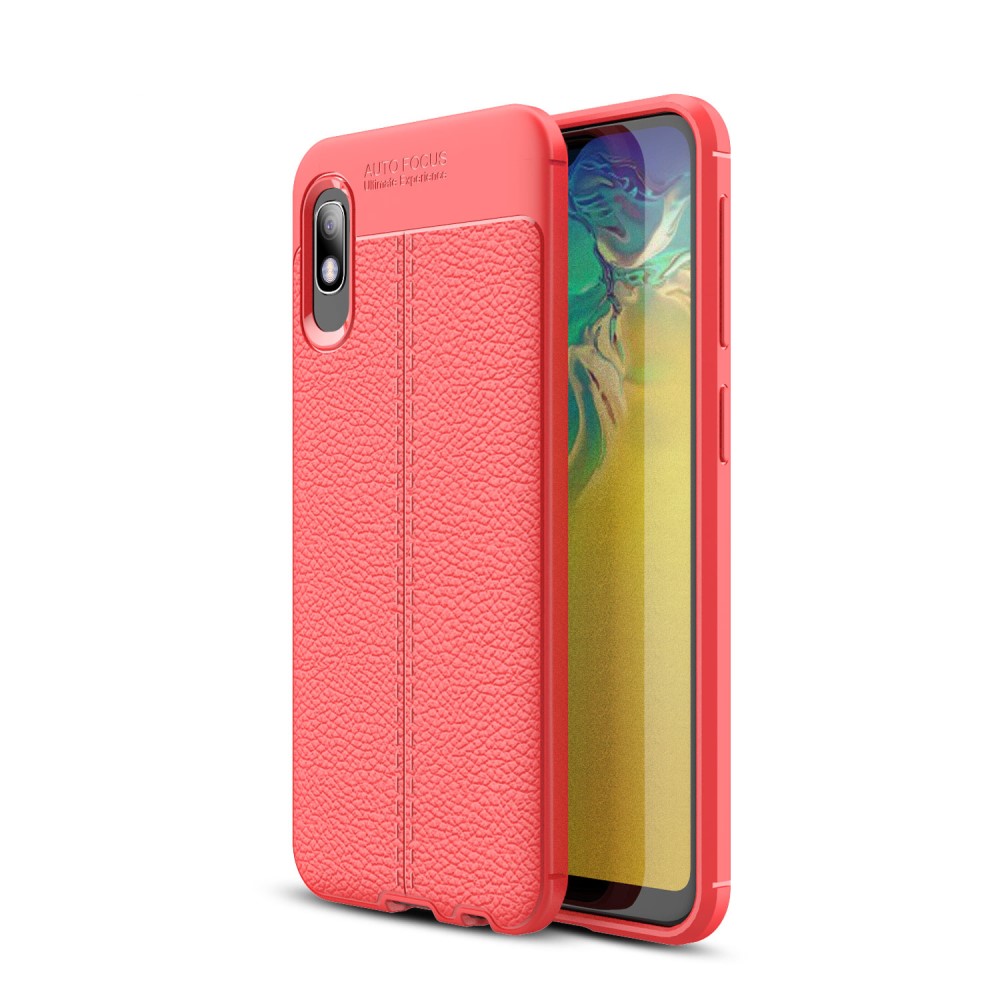 Samsung Galaxy A10e Удароустойчив Litchi Skin Калъф и Протектор