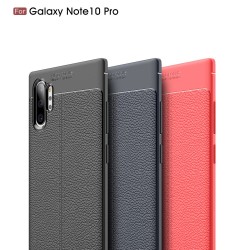 Samsung Galaxy Note 10 Pro / Note10+ Удароустойчив Litchi Skin Калъф и Протектор