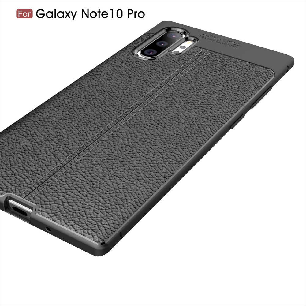 Samsung Galaxy Note 10 Pro / Note10+ Удароустойчив Litchi Skin Калъф и Протектор