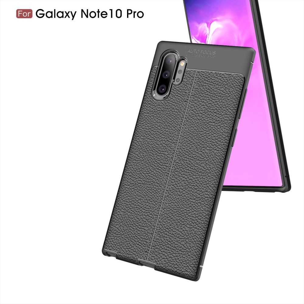 Samsung Galaxy Note 10 Pro / Note10+ Удароустойчив Litchi Skin Калъф и Протектор