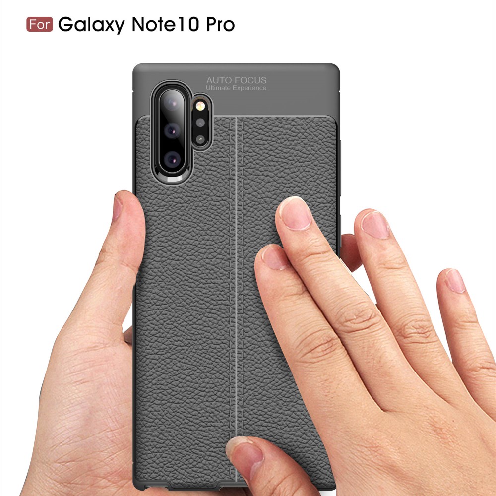 Samsung Galaxy Note 10 Pro / Note10+ Удароустойчив Litchi Skin Калъф и Протектор