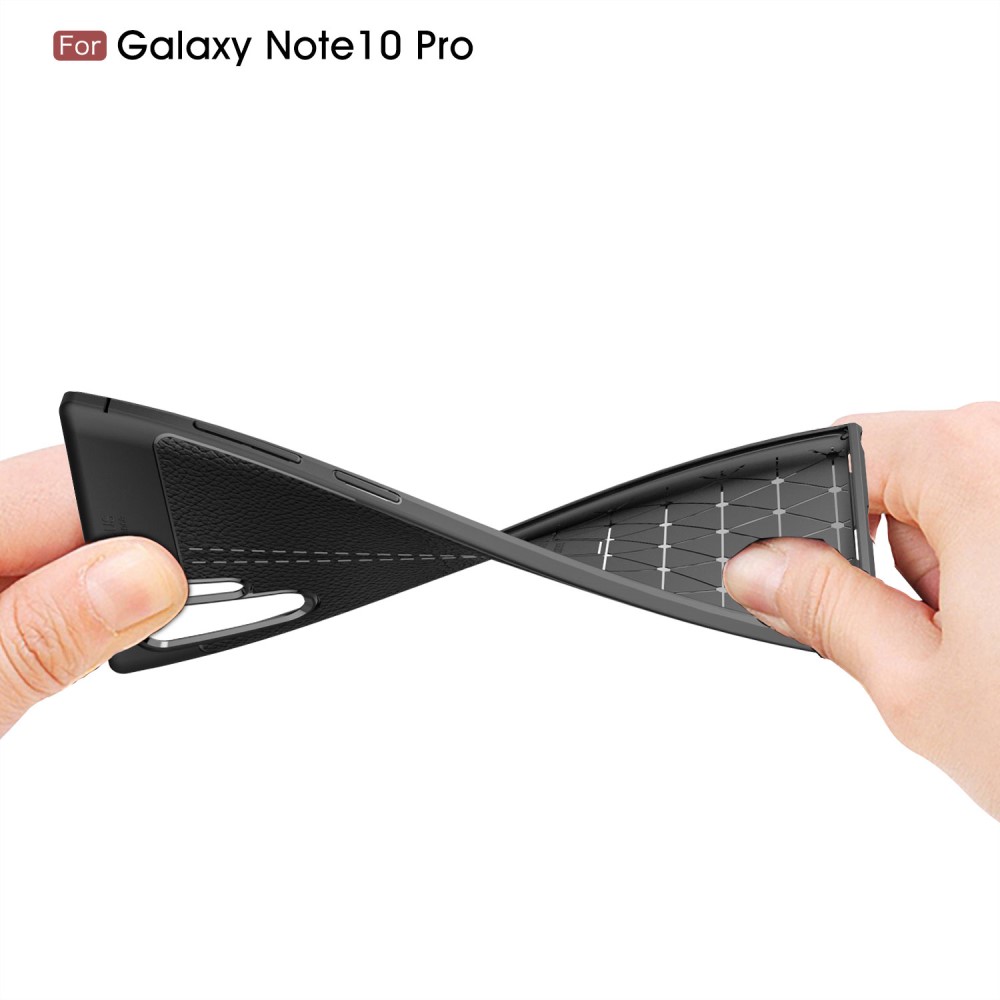 Samsung Galaxy Note 10 Pro / Note10+ Удароустойчив Litchi Skin Калъф и Протектор