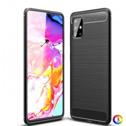Samsung Galaxy A51 Удароустойчив Carbon Fiber Калъф и Протектор