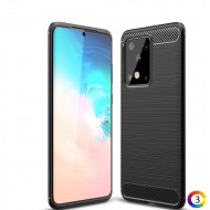 Samsung Galaxy S20 Ultra Удароустойчив Carbon Fiber Калъф и Протектор