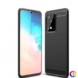 Samsung Galaxy S20 Ultra Удароустойчив Carbon Fiber Калъф и Протектор