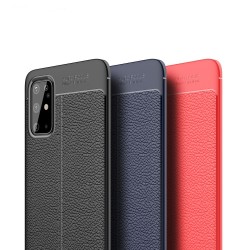 Samsung Galaxy S20 Plus Удароустойчив Litchi Skin Калъф и Протектор