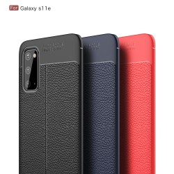 Samsung Galaxy S20 Удароустойчив Litchi Skin Калъф и Протектор