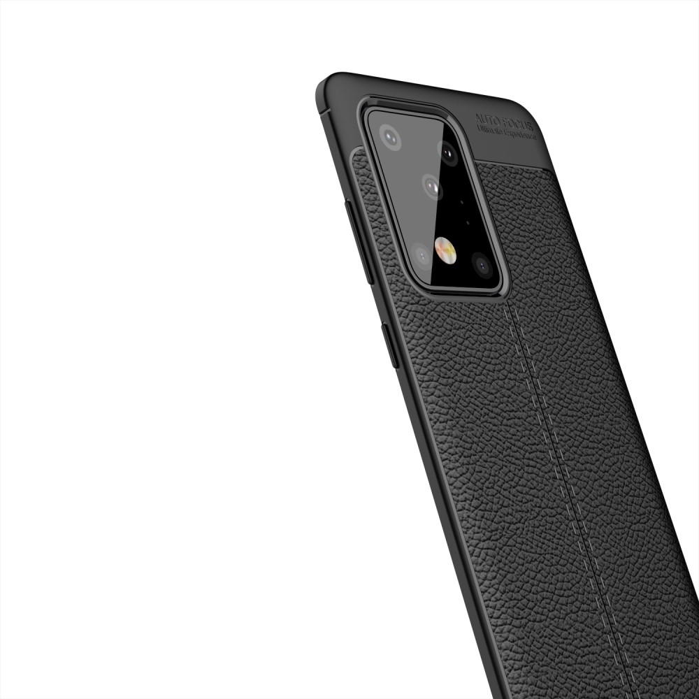 Samsung Galaxy S20 Ultra Удароустойчив Litchi Skin Калъф и Протектор
