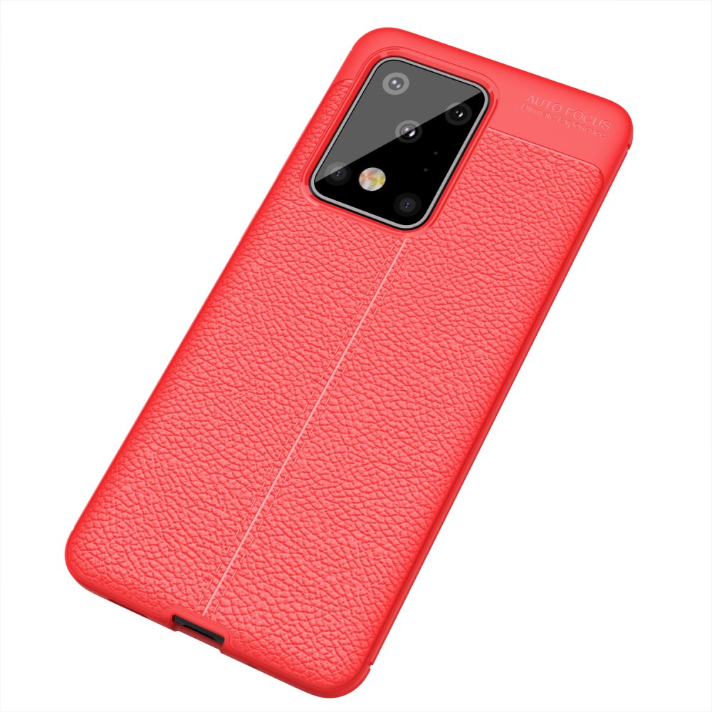 Samsung Galaxy S20 Ultra Удароустойчив Litchi Skin Калъф и Протектор