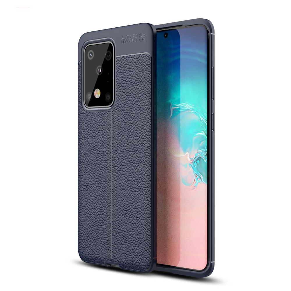 Samsung Galaxy S20 Ultra Удароустойчив Litchi Skin Калъф и Протектор