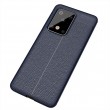 Samsung Galaxy S20 Ultra Удароустойчив Litchi Skin Калъф и Протектор