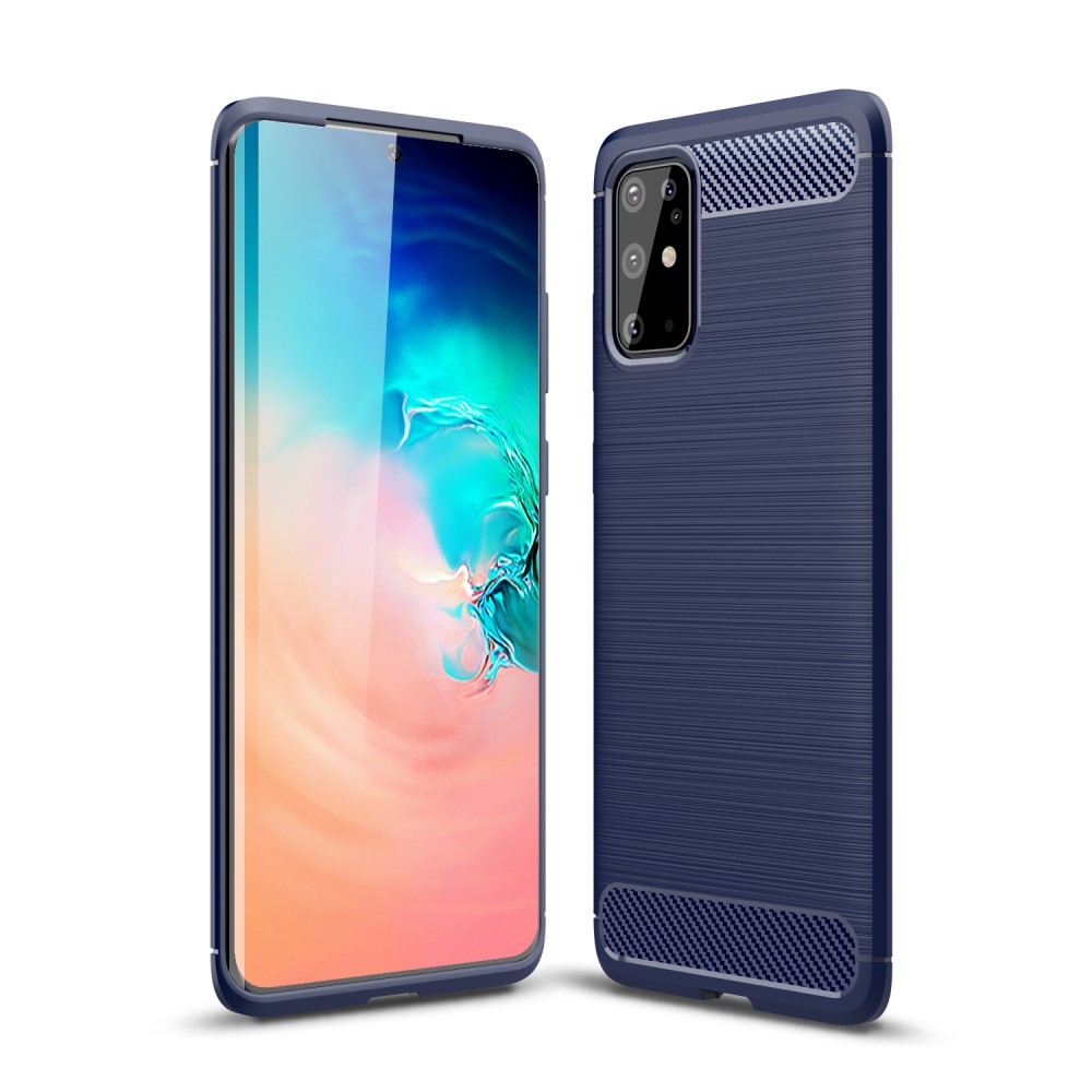Samsung Galaxy S20 Plus Удароустойчив Carbon Fiber Калъф и Протектор