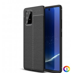 Samsung Galaxy A91/S10 Lite Удароустойчив Litchi Skin Калъф и Протектор