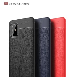 Samsung Galaxy A81/Note 10 Lite  Удароустойчив Litchi Skin Калъф и Протектор